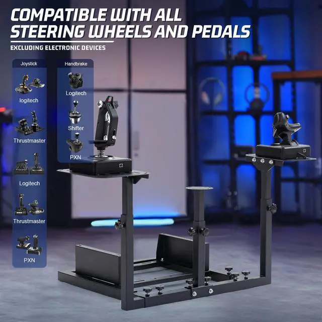 Alt view image 6 of 7 - Minneer X52 Flight Simulator Cockpit Compatible with Logitech X56/X56, Thrustmaster Warthog A10/Other Types of Joysticks, Flight Wheel Stand Stable and Safe Only Brackets