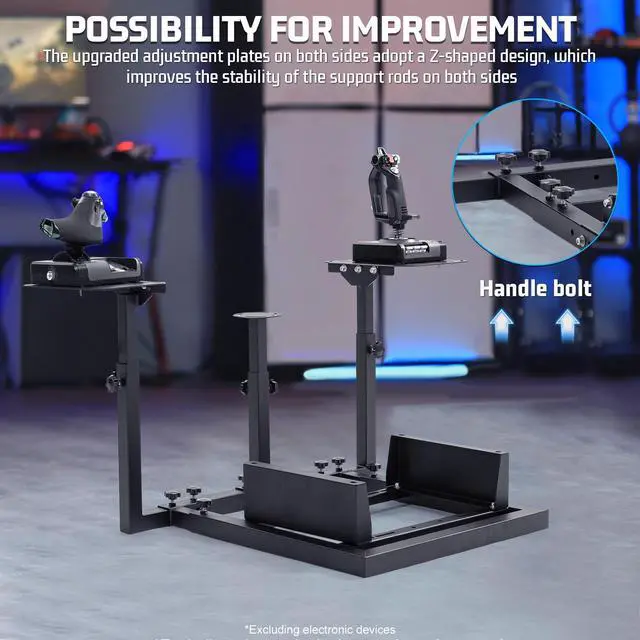 Alt view image 3 of 7 - Minneer X52 Flight Simulator Cockpit Compatible with Logitech X56/X56, Thrustmaster Warthog A10/Other Types of Joysticks, Flight Wheel Stand Stable and Safe Only Brackets