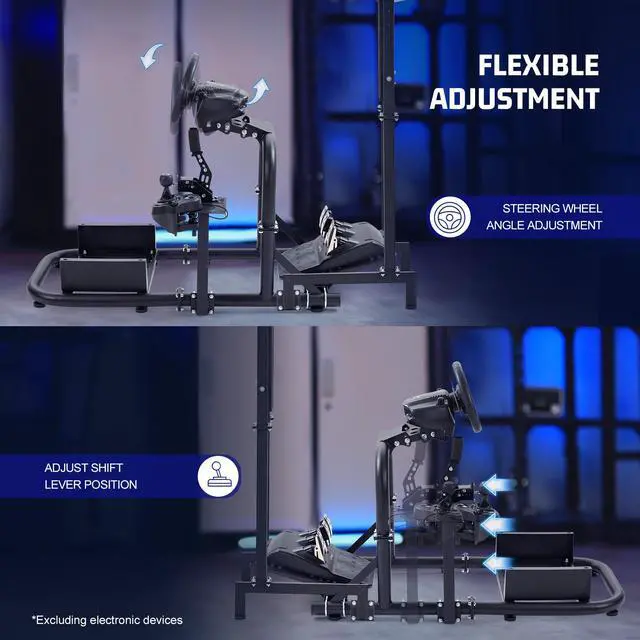 Alt view image 3 of 14 - Minneer Racing Simulator Cockpit with Monitor Stand  Fit for Logitech/Thrustmaster/Fanatec G29 G920 G923 T248 T300 CSL DD, Wheel Shifter Pedals NOT Included
