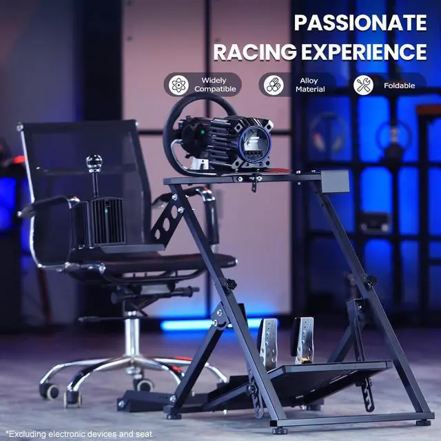 Alt view image 3 of 7 - Minneer Racing Simulation Cockpit with Pulley Chair Fixing for Fanatec Thrustmaster Logitech G25 G27 G920 Gaming Racing Wheel Stand Shifter Wheel Pedals Not Included