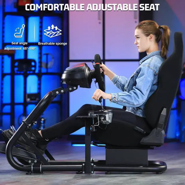 Alt view image 5 of 7 - Minneer X52/G920 Flight/Racing Steering Simulator Cockpit with Gaming Seats, fit Logitech G25 G27 Thrustmaster Fanatac PS4 PS3 Xbox X52pro CSL DD Racing Wheel Stand,Wheel Pedals NOT Included