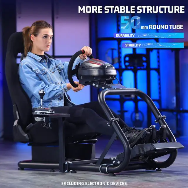 Alt view image 3 of 7 - Minneer X52/G920 Flight/Racing Steering Simulator Cockpit with Gaming Seats, fit Logitech G25 G27 Thrustmaster Fanatac PS4 PS3 Xbox X52pro CSL DD Racing Wheel Stand,Wheel Pedals NOT Included