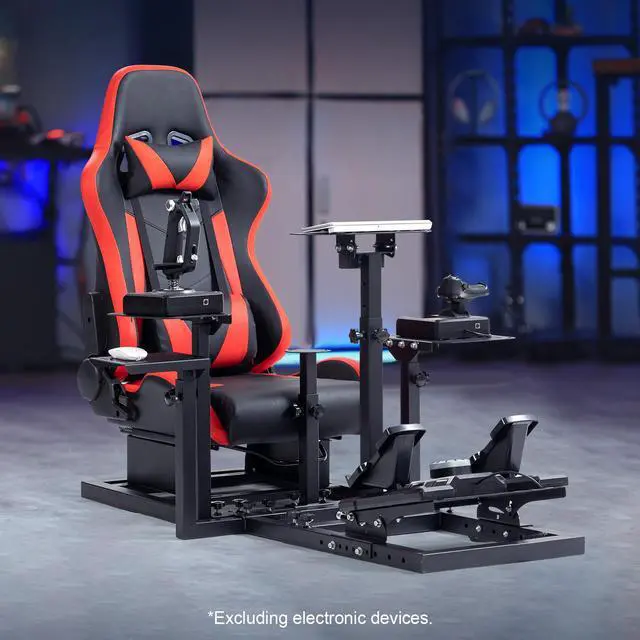 Main image of Minneer RACING/FLYING Simulation Cockpit with Red Seat Hotas Mount Joystick Stand Compatible with Logitech G X52/X52 Pro/X56/X56 Rhino Hotas