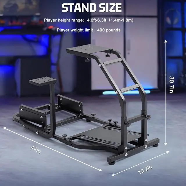 Alt view image 2 of 7 - Minneer G920 Driving Simulator Cockpit Fit for Logitech, Thrustmaster G29/G920/G923/T80/T150 Racing Wheel Stand Adjustable Frame Height Wheel Pedals Seat NOT Included