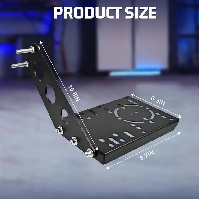 Alt view image 2 of 7 - Minneer Racing Shifter Mounting Bracket Fit for Our Steering Wheel Stand, Gear Lever Mount Accessorie with Mounting Bolts,Supports Simultaneous Installation of Shifter and Handbrake