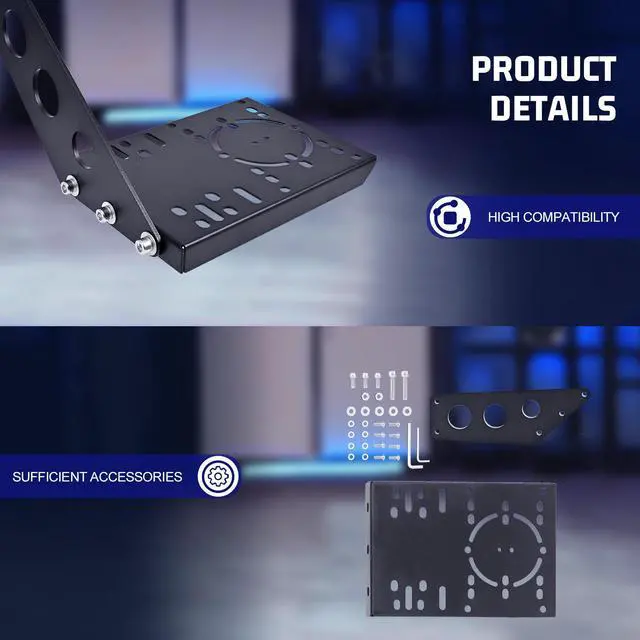 Alt view image 3 of 7 - Minneer Racing Shifter Mounting Bracket Fit for Our Steering Wheel Stand, Gear Lever Mount Accessorie with Mounting Bolts,Supports Simultaneous Installation of Shifter and Handbrake