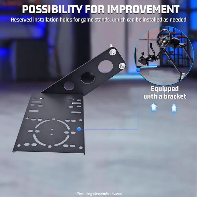 Alt view image 5 of 7 - Minneer Racing Shifter Mounting Bracket Fit for Our Steering Wheel Stand, Gear Lever Mount Accessorie with Mounting Bolts,Supports Simultaneous Installation of Shifter and Handbrake