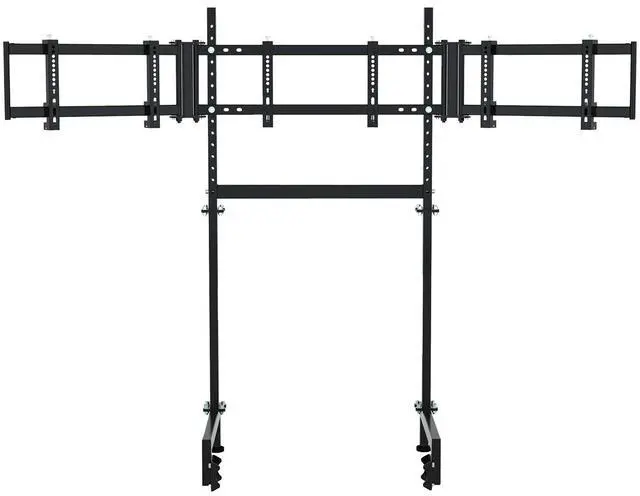 Alt view image 8 of 8 - Minneer Sim Racing Triple Monitor Stand with Adjustable Height & Width for 27-32 Inch Display 3 Screens TV Mount Compatible with Round Tube Racing Sim Cockpit