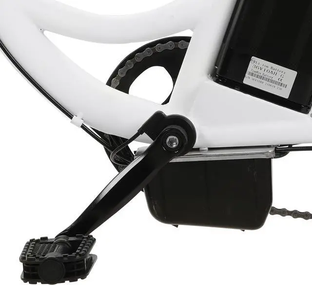 Alt view image 6 of 7 - Ecotric 36V 10AH 350W 26inch Commute Step-Through White Peacedove electric city bike with basket, Shimano 7-speed and rear rack