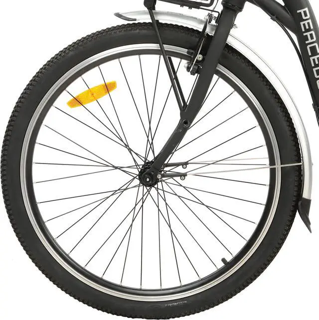 Alt view image 3 of 7 - Ecotric 36V 10AH 350W 26inch black Peacedove Commute Step-Through electric city bicycle with basket, Shimano 7-speed and rear rack