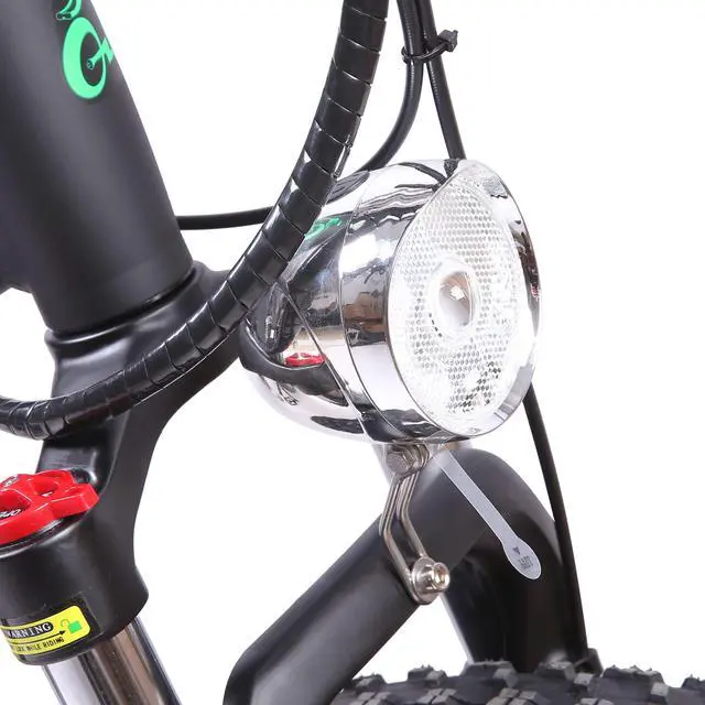 Alt view image 6 of 7 - Ecotric UL Certified 48V 13AH 750W orange Hammer Electric Fat Tire Beach Snow Bicycle with hydraulic front suspension fork, hydraulic disc brakes, front light, Shimano 7-speed and LCD display