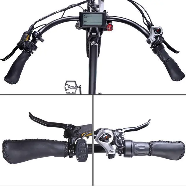 Alt view image 3 of 7 - Ecotric UL Certified 48V 13AH 750W blue Hammer Electric Fat Tire Beach Snow Bicycle with front light, hydraulic disc brakes, hydraulic front suspension fork, Shimano 7-speed and LCD display