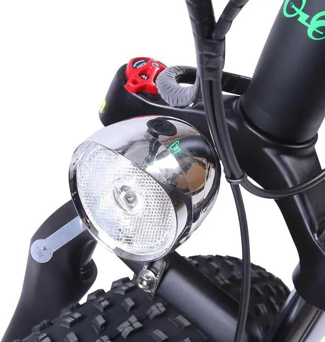 Alt view image 4 of 7 - Ecotric UL Certified 48V 13AH 750W blue Hammer Electric Fat Tire Beach Snow Bicycle with front light, hydraulic disc brakes, hydraulic front suspension fork, Shimano 7-speed and LCD display