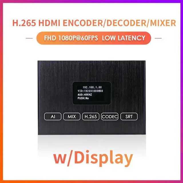 Alt view image 2 of 7 - EXVIST H.265 1080P HDMI Video Encoder/Decoder w/Screen, USB2.0 for 1080P Webcam, Video Decoding from RTSP/RTMP/TS Stream, Compatible with ONVIF/HK, Live Stream for YouTube, Facebook, Wowza, Twitch