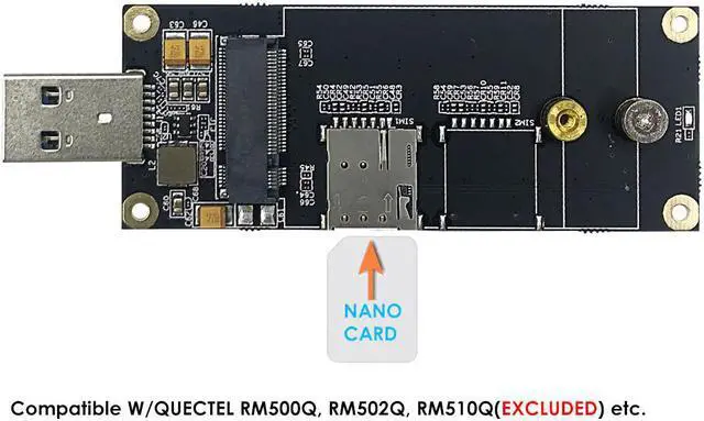 Alt view image 4 of 5 - EXVIST 5G LTE Industrial M.2(NGFF) to USB3.0 Adapter W/Nano SIM Card Slot for 5G LTE Module Like Quectel RM500Q etc. Applicable for M2M & IoT Applications Like Raspberry Pi Industrial Router etc.