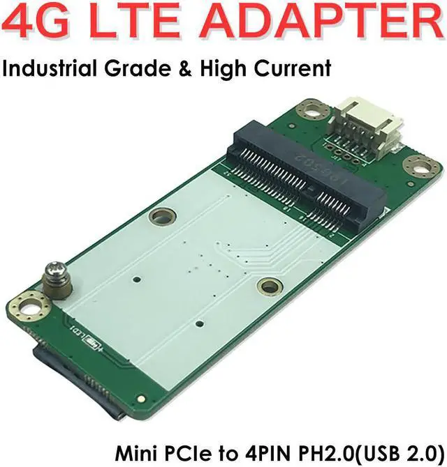 Alt view image 2 of 4 - EXVIST 4G LTE Industrial Mini PCIe to USB Adapter USB(4PIN PH2.0) Connector W/SIM Card Slot for WWAN/LTE 3G/4G Module Suitable for M2M & IoT Applications Like Raspberry Pi Industrial Router IP Camera