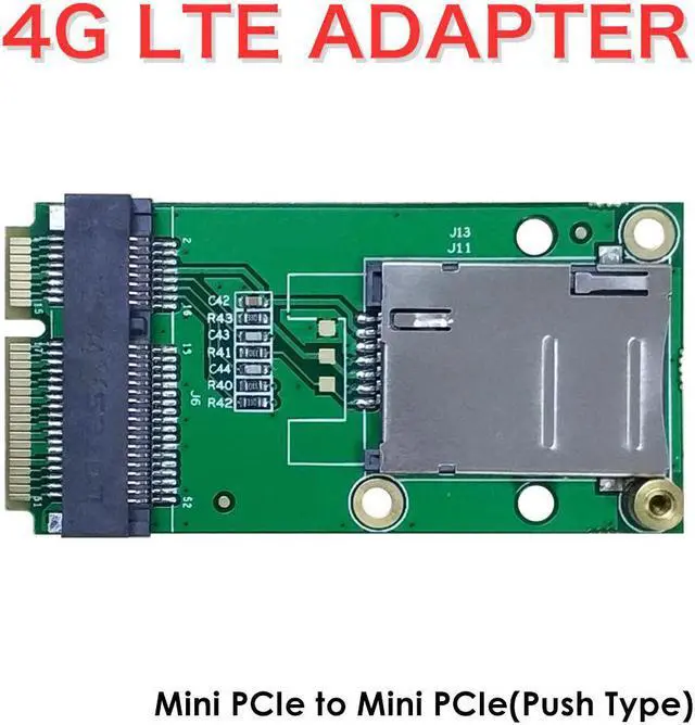 Alt view image 2 of 4 - EXVIST 4G LTE Industrial Mini PCIe to Mini PCIe Adapter W/SIM Card Slot(Push-Push) for WWAN/LTE 3G/4G Module Suitable for M2M & IoT Applications Like Raspberry Pi Industrial Router Video Surveillance