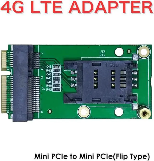 Alt view image 2 of 4 - EXVIST 4G LTE Industrial Mini PCIe to Mini PCIe Adapter W/SIM Card Slot(Flip) for WWAN/LTE 3G/4G Module Applicable for M2M & IoT Applications Like Raspberry Pi Industrial Router Video Surveillance