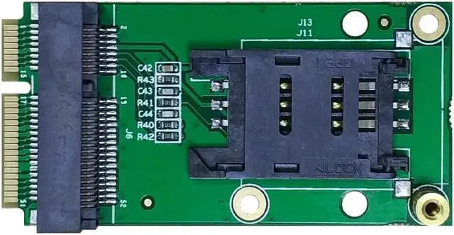 Alt view image 3 of 4 - EXVIST 4G LTE Industrial Mini PCIe to Mini PCIe Adapter W/SIM Card Slot(Flip) for WWAN/LTE 3G/4G Module Applicable for M2M & IoT Applications Like Raspberry Pi Industrial Router Video Surveillance
