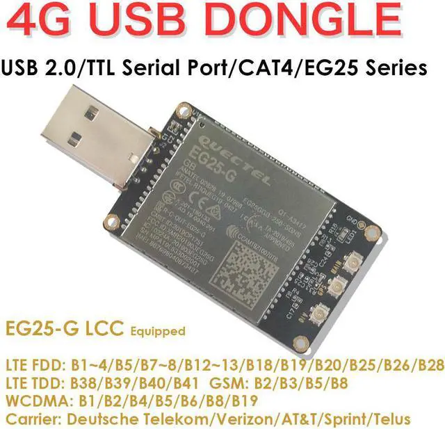 Alt view image 2 of 5 - EXVIST 4G LTE USB Dongle W/EG25-G LCC IoT/M2M-optimized LTE Cat 4 Module SIM Card Slot GPS for Global