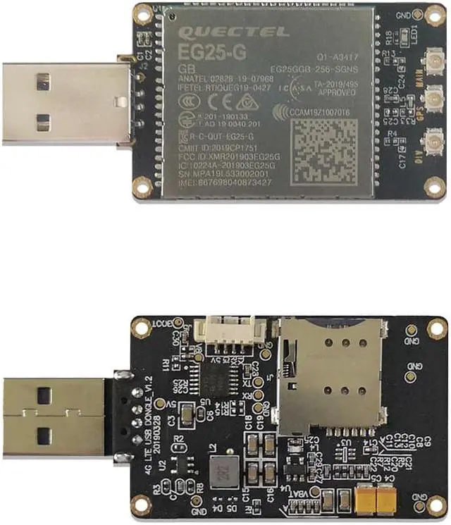 Alt view image 5 of 5 - EXVIST 4G LTE USB Dongle W/EG25-G LCC IoT/M2M-optimized LTE Cat 4 Module SIM Card Slot GPS for Global