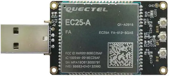 Main image of EXVIST 4G LTE USB Dongle W/EC25-A LCC, SIM Card Slot, GPS, Carrier AT&T/T-Mobile/Rogers/Telus LTE FDD B2/B4/B12