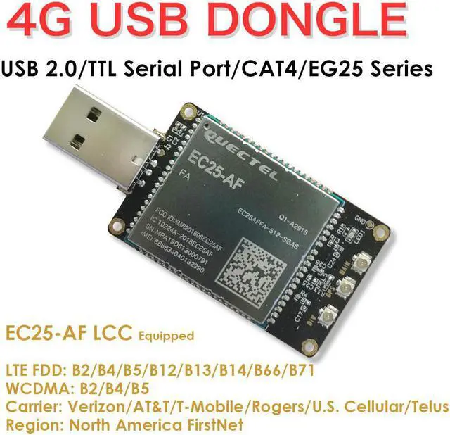 Alt view image 2 of 5 - EXVIST 4G LTE USB Dongle W/ EC25-AF LCC Modem W/SIM Card Slot/GPS Carrier Verizon/AT&T/T-Mobile/Rogers/U.S. Cellular/Telus