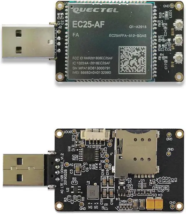Alt view image 5 of 5 - EXVIST 4G LTE USB Dongle W/ EC25-AF LCC Modem W/SIM Card Slot/GPS Carrier Verizon/AT&T/T-Mobile/Rogers/U.S. Cellular/Telus