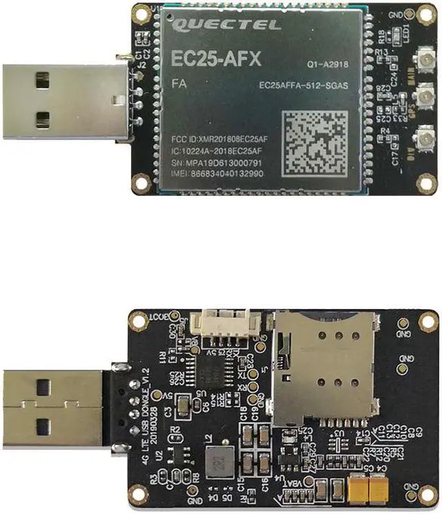 Alt view image 5 of 5 - EXVIST 4G LTE USB Dongle W/ EC25-AFX LCC Modem W/SIM Card Slot/GPS Carrier Verizon/AT&T