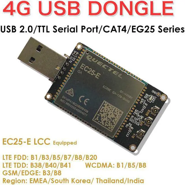 Alt view image 2 of 5 - EXVIST 4G LTE USB Dongle W/EC25-E SIM Card Slot GPS Modem LTE FDD B1/B3/B5/B7/B8/B20