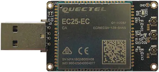 Main image of EXVIST 4G LTE USB Dongle W/EC25-EC LCC IoT/M2M-optimized LTE Cat 4 Module W/SIM Card Slot Industrial Grade
