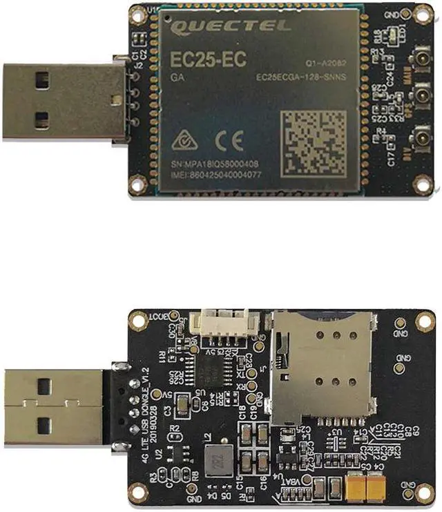 Alt view image 5 of 5 - EXVIST 4G LTE USB Dongle W/EC25-EC LCC IoT/M2M-optimized LTE Cat 4 Module W/SIM Card Slot Industrial Grade