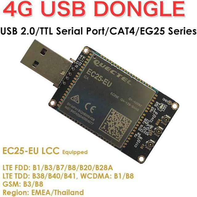 Alt view image 2 of 5 - EXVIST 4G LTE USB Dongle W/EC25-EU SIM Card Slot GPS Modem LTE FDD B1/B3/B5/B7/B8/B20