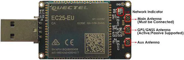 Alt view image 3 of 5 - EXVIST 4G LTE USB Dongle W/EC25-EU SIM Card Slot GPS Modem LTE FDD B1/B3/B5/B7/B8/B20