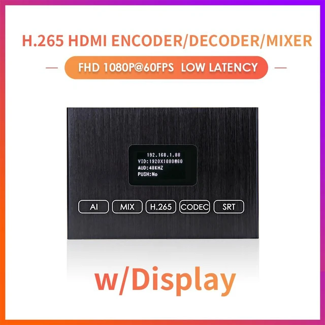 Alt view image 2 of 7 - H.265 1080P HDMI Encoder/Decoder w/Built-in OLED Screen | Dual USB, RTSP/ONVIF & Live Monitoring
