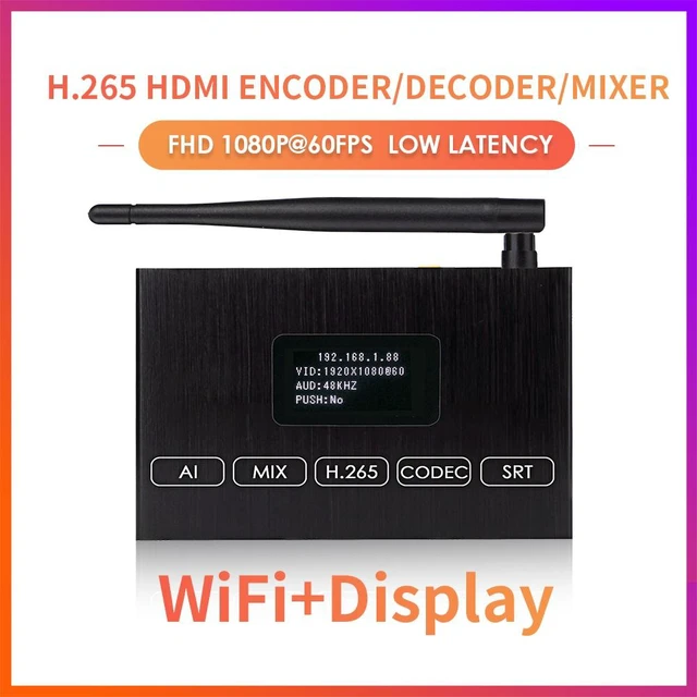 Alt view image 2 of 7 - H.265 1080P WiFi HDMI Encoder/Decoder w/OLED Screen | Dual USB, RTSP/ONVIF & Wireless Live Streaming