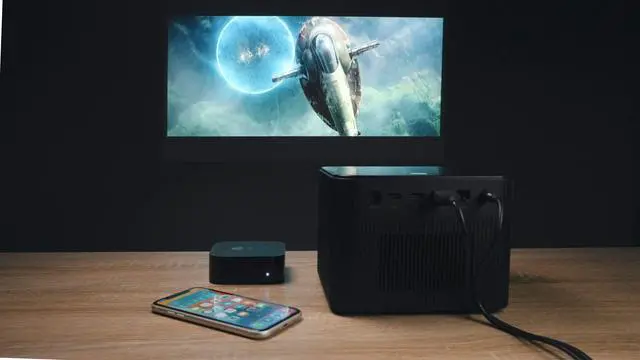 Alt view image 6 of 7 - Miroir 1200S Smart TV, Native 1080p Projector,4K Input, 1000 LED Lumens, Wireless & Bluetooth, 41 ms. response time, 2x 10-watt speakers, Dolby, and DTS Audio, DLP Technology