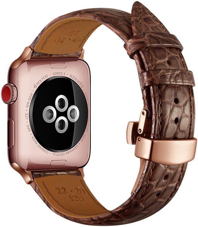 Wsirak Premium Genuine Leather Watch Band For Apple Watch