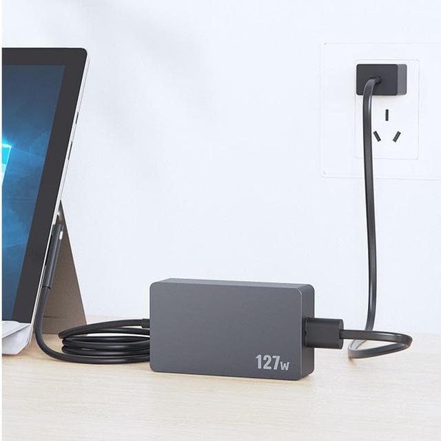 Alt view image 4 of 7 - Wsirak 100% Original Genuine Microsoft Surface Adapter Charger For Surface Book Laptop 3 2 1 Pro X 7 6 5 4 3 Surface Go 127W 15V 8A AC Power Supply Adapter
