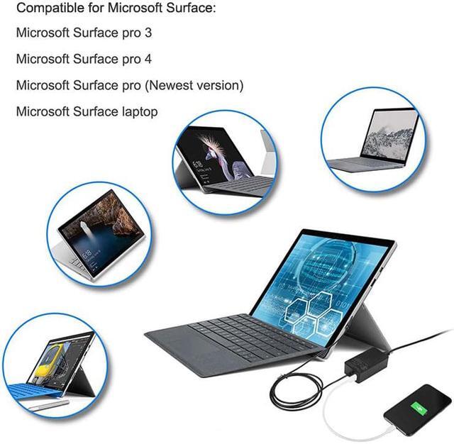 Alt view image 5 of 7 - Wsirak 100% Original Genuine Microsoft Surface Adapter Charger For Surface Book Laptop 3 2 1 Pro X 7 6 5 4 3 Surface Go 127W 15V 8A AC Power Supply Adapter