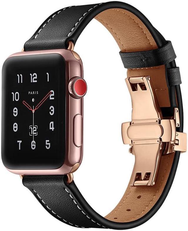 Rose Gold Apple Watch Band 38mm 40mm 41mm 42mm 44mm 45mm Black