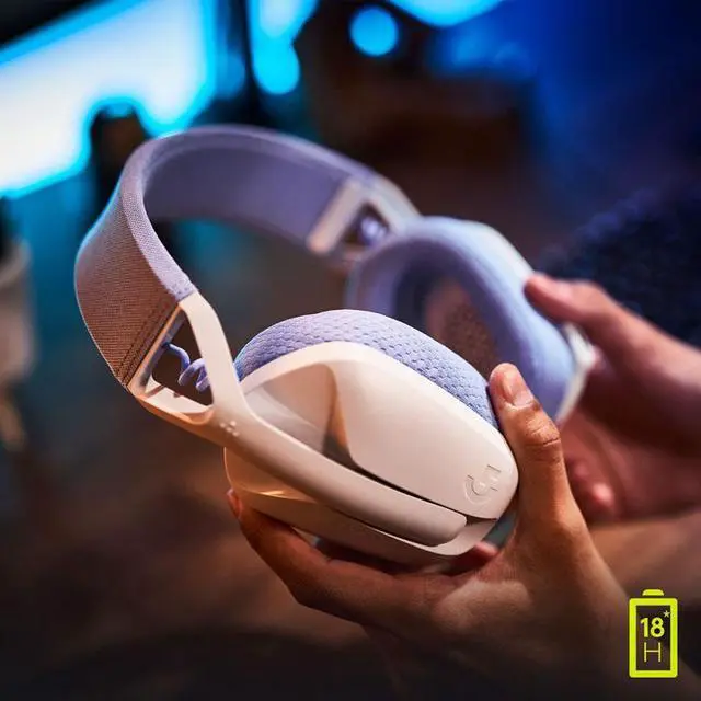 Alt view image 2 of 7 - Logitech G435 LIGHTSPEED and Bluetooth Wireless Gaming Headset Lightweight Over-ear Headphones Built-in mics White