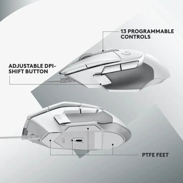 Alt view image 4 of 6 - Wsirak Logitech G502 X Wired USB Optical Gaming Mouse With 25,600 Sensor 13 Programmable Controls
