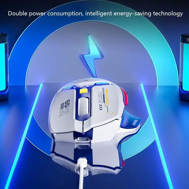 Alt view image 3 of 7 - WSIRAK IN9 Wireless Gaming Mouse 500mAh battery 10000 DPI support three connection ways bluetooth Mice computer laptop mouse