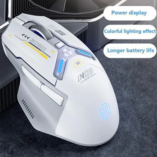 Main image of WSIRAK IN9 Wireless Gaming Mouse 500mAh battery 10000 DPI support three connection ways bluetooth Mice computer laptop mouse White