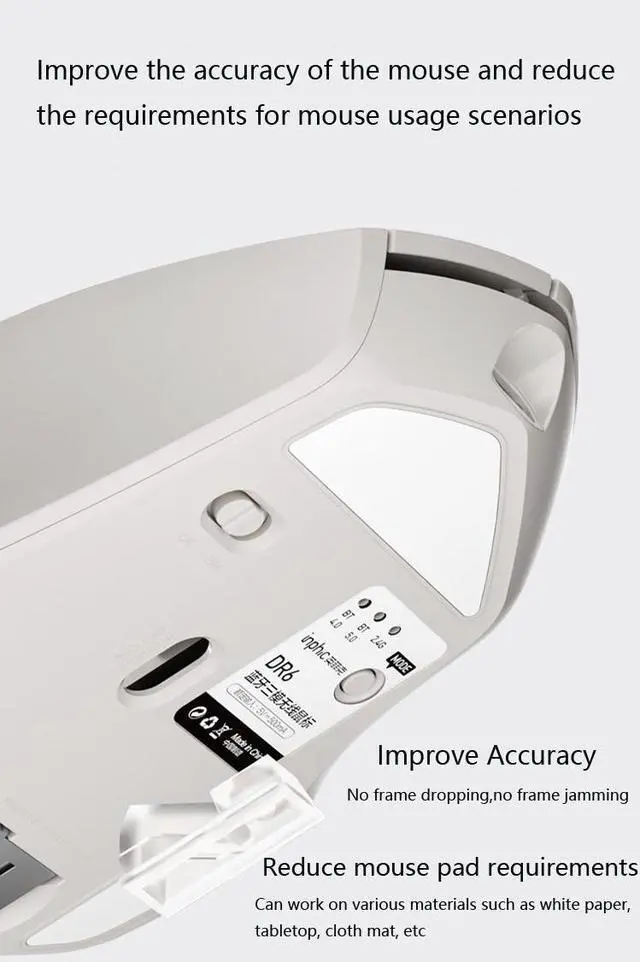 Alt view image 6 of 7 - WSIRAK DR6 Rechargeable Bluetooth Mouse 2.4G Wireless Gaming Mouse Office Home Computer Laptop Game Mice