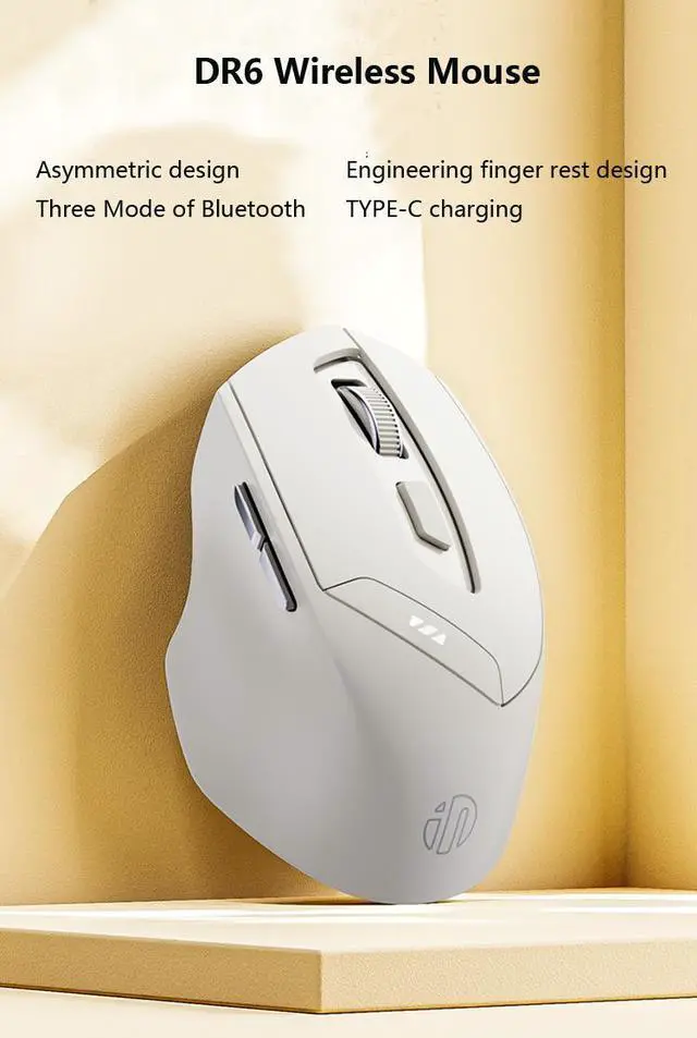 Alt view image 2 of 7 - WSIRAK DR6 Rechargeable Bluetooth Mouse 2.4G Wireless Gaming Mouse Office Home Computer Laptop Game Mice