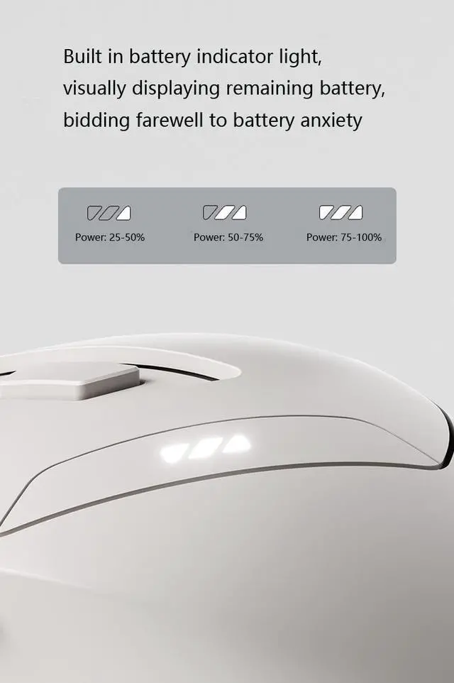 Alt view image 5 of 7 - WSIRAK DR6 Rechargeable Bluetooth Mouse 2.4G Wireless Gaming Mouse Office Home Computer Laptop Game Mice