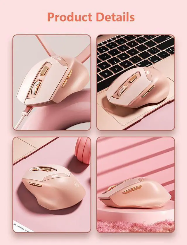 Alt view image 6 of 7 - WSIRAK DR8 Bluetooth Mouse Three Modes Computer Laptop Mouse 800 1200 1600 DIP 2.4G Wireless Mice Office Game Drawing Mouse