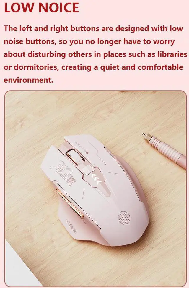 Alt view image 3 of 7 - WSIRAK F8 Mouse Rechargeable TYPE-C Mute Wireless Mouse For Business Office Game Computer Laptop Mice